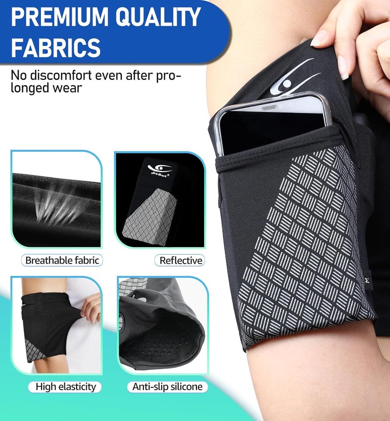 HiRui Universal Sports Armband Cell Phone Armband Sleeves Running Armband for Exercise Workout, Compatible with iPhone 16/16Plus/Pro/15/15Plus/14/13 Samsung Galaxy All Phones (Large, Black) - Image 3