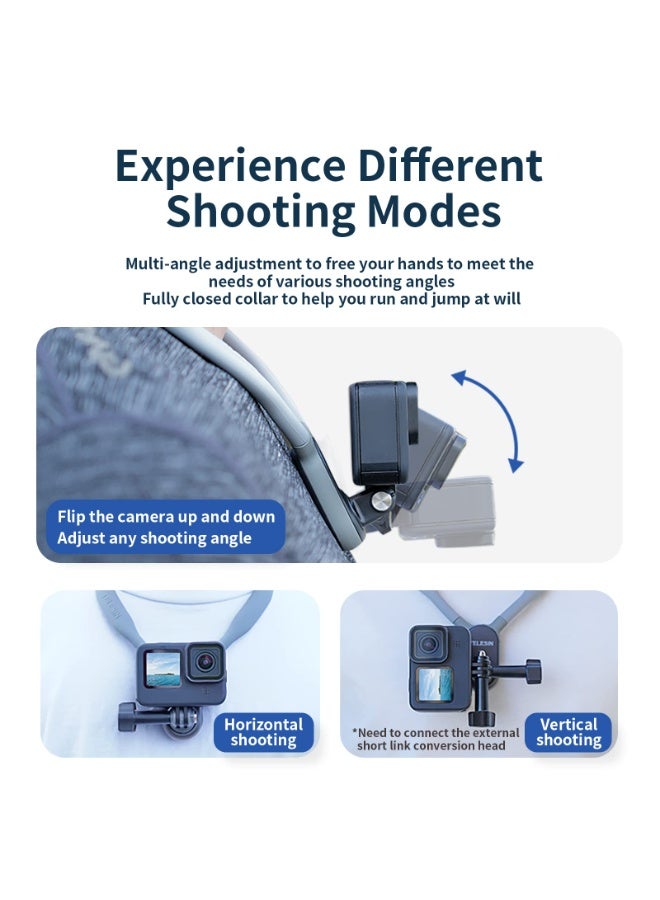 تيليسن حامل كاميرا مغناطيسي معلق على الرقبة لكاميرا GoPro Insta360 DJI Action Sports Camera Vlog حزام رقبة وحزام جسم لكاميرا الحركة (الحد الأقصى) - Image 3