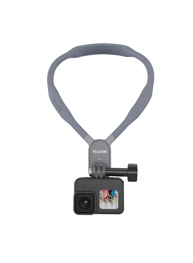 تيليسن حامل كاميرا مغناطيسي معلق على الرقبة لكاميرا GoPro Insta360 DJI Action Sports Camera Vlog حزام رقبة وحزام جسم لكاميرا الحركة (الحد الأقصى) - Image 1