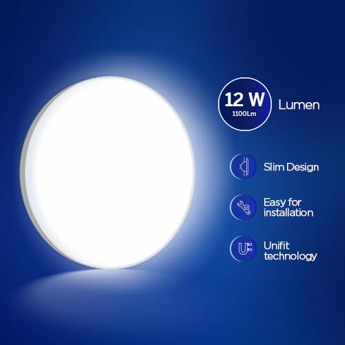 Halonix Prime 12W Round Wall De-Light Slim Surface Polycarbonate downlighter,CCT-6500K Cool Day Light Wall lamp |Easy Push fit Installation,Ceiling &Wall downlighter,Slim Decorative Wall Light | - Image 4