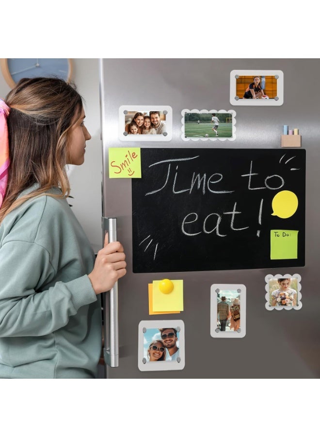SLASA Pack of 2 Acrylic Fridge Magnetic Frames 7 x 12 cm – Clear Wavy Double-Sided Magnetic Picture Holders for Refrigerator – Compatible with Fujifilm Mini Photos - Image 5