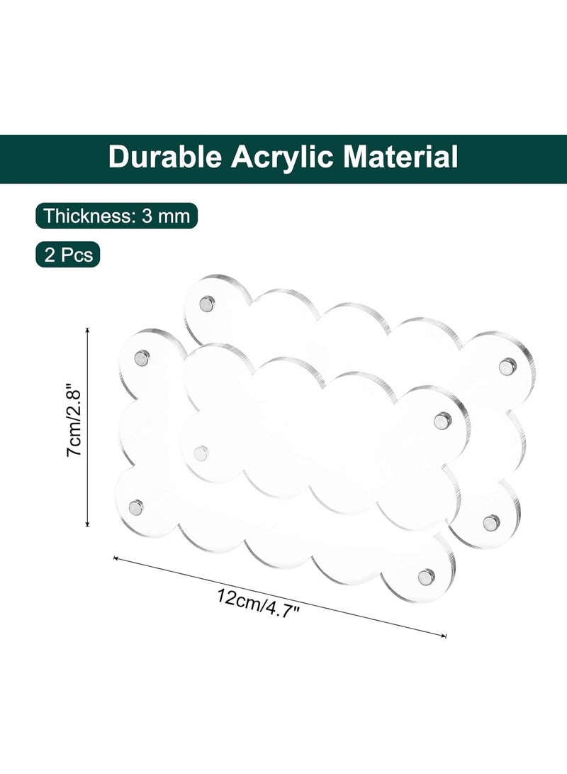 SLASA Pack of 2 Acrylic Fridge Magnetic Frames 7 x 12 cm – Clear Wavy Double-Sided Magnetic Picture Holders for Refrigerator – Compatible with Fujifilm Mini Photos - Image 4