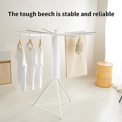 JOOM Tripod Clothes Drying Rack, Garment Rack Portable and Foldable Space Saving Laundry Drying Rack - Drying Rack Clothing Floor Folding Balcony Bedroom Household Aluminum - Image 4
