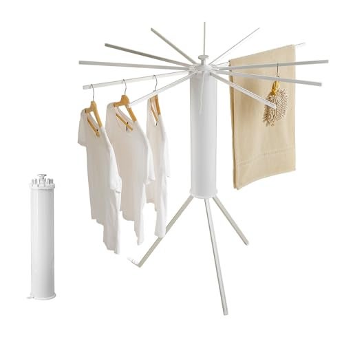 JOOM Tripod Clothes Drying Rack, Garment Rack Portable and Foldable Space Saving Laundry Drying Rack - Drying Rack Clothing Floor Folding Balcony Bedroom Household Aluminum - Image 1