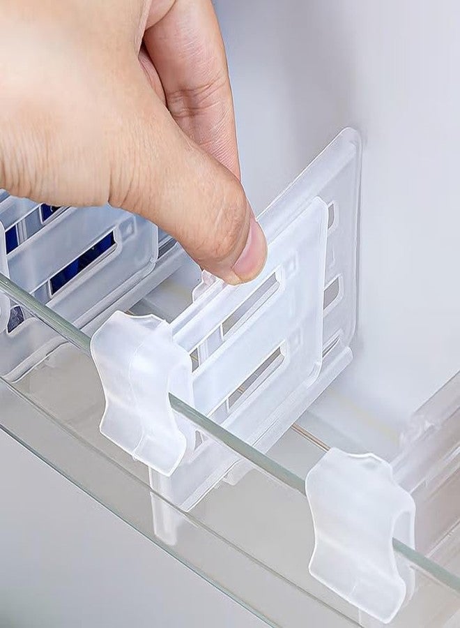 Hidak Expandable Fridge Drawers Storage Partition Clips Refrigerator Internal Drawer Shelf Divider Clip Space Saving Bottle Food Packets Organizer for Refrigerator (2) - Image 1