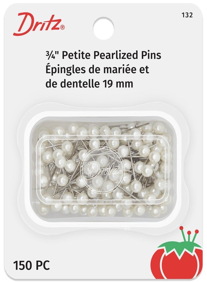 Dritz 132 Pearlized Pins, Petite, White, 3/4-Inch (150-Count) - Image 1