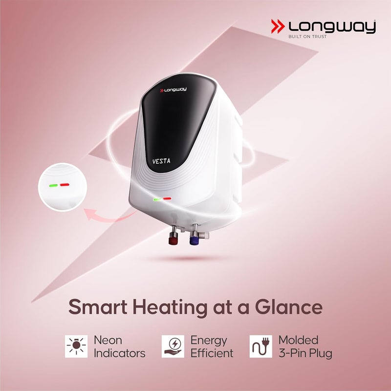 Longway Vesta 55 Ltr 5 Star Rated Instant Water Heater for Home with Advanced MultiLayered Safety System AntiRust Coating Suitable for Kitchen Bathroom 5 Year Warranty Gray 55 Ltr - Image 5