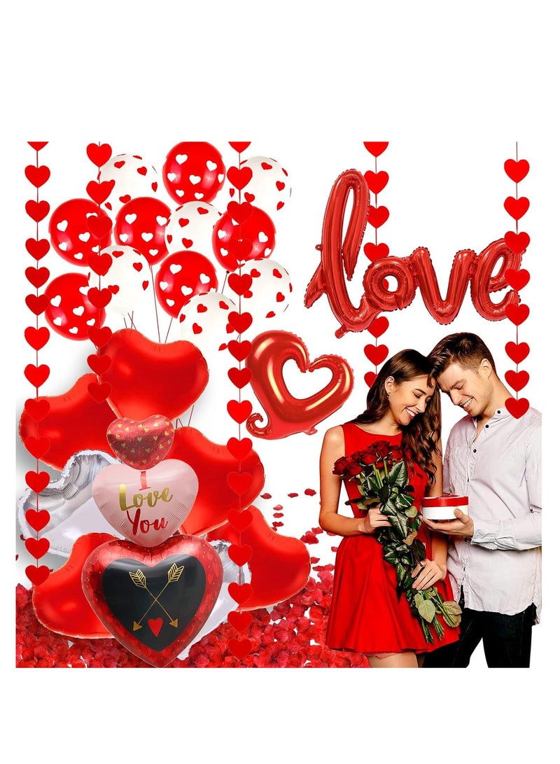 PARTY FUN Heart-Shaped I Love You Foil Balloons - Express Your Love Threefold with Elegance - Image 3