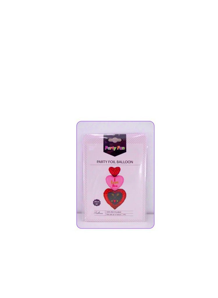 PARTY FUN Heart-Shaped I Love You Foil Balloons - Express Your Love Threefold with Elegance - Image 4