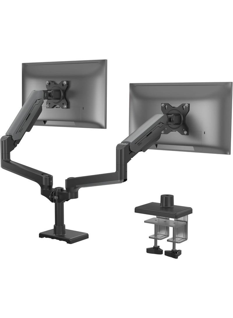 ETHU Dual Monitor Arm, Heavy Duty Gas Spring Monitor Mount with Height Adjustment & Tilt, VESA Desk Mount with Dual Installation Options for 17-38 inch 2-12KG Screens - Image 1