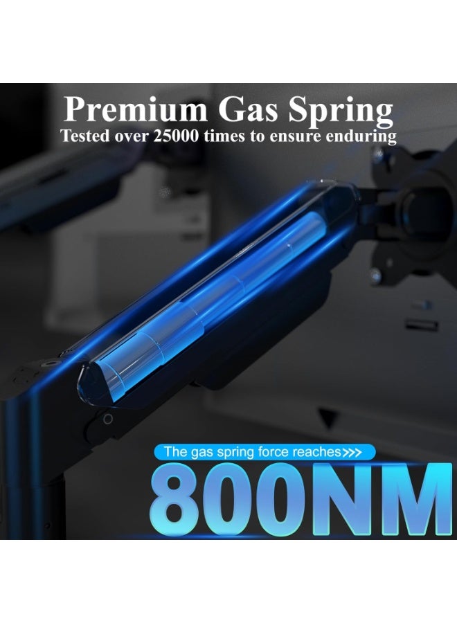 ETHU Dual Monitor Arm, Heavy Duty Gas Spring Monitor Mount with Height Adjustment & Tilt, VESA Desk Mount with Dual Installation Options for 17-38 inch 2-12KG Screens - Image 4