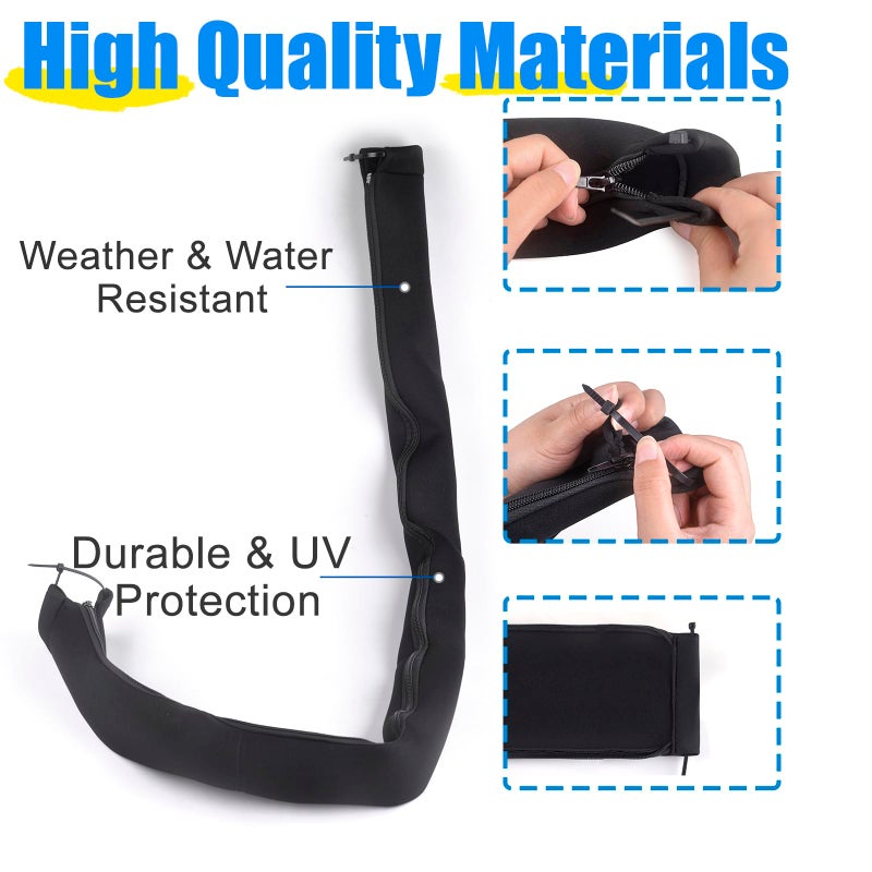 CNRAQR 48-Inch Zippered Rigging Sleeve with Marine Cable Boot Diameter 4 2/5" with Cable Tie Universal Fit for Yacht Cable Management Kit - Image 2