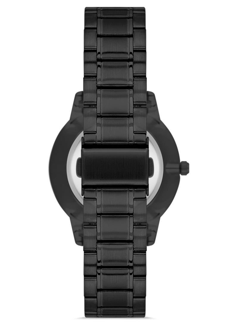 OMAX - Omax Men's Black Luxury Wristwatch, Watches for Men, Stainless Watches, Silver Steel Band, Analog Dial, Waterproof Watch, 1 Year Warranty - Image 1