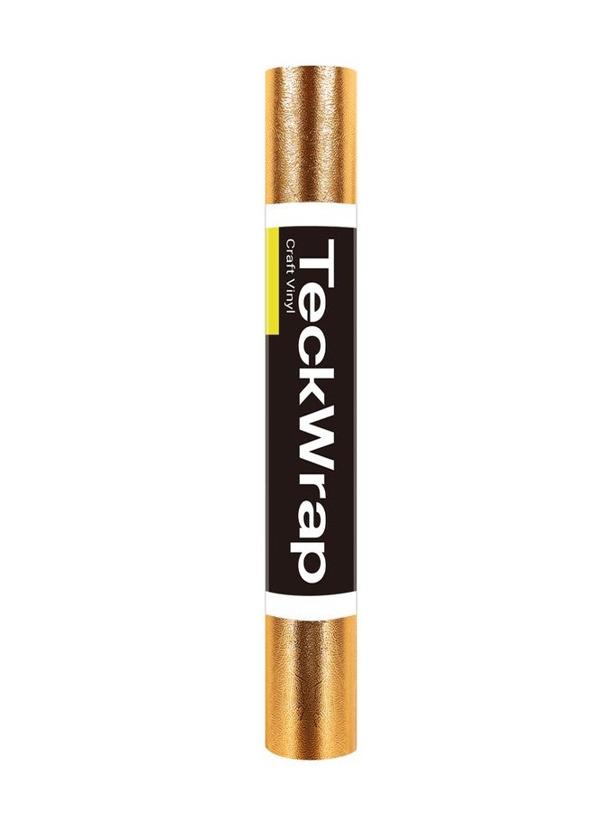 TECKWRAP Gold Metallic Textured Chrome Vinyl Adhesive Vinyl for DIY Craft1ft x 5ft, Gold - Image 1