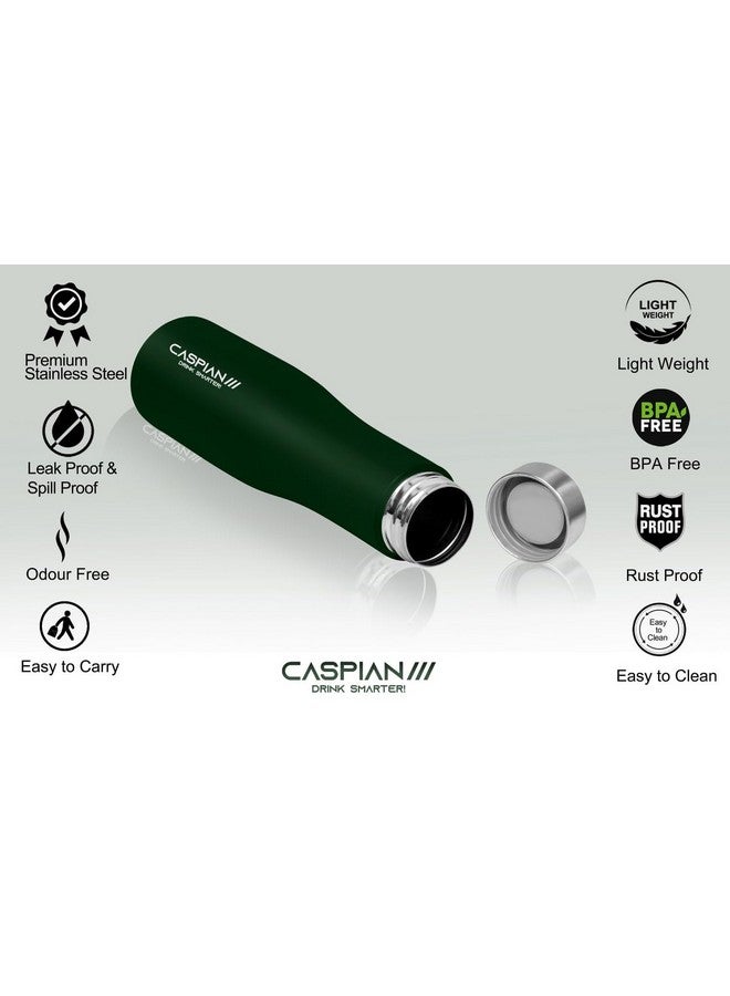 CASPIAN /// Aqua Stainless Steel Water Bottle (Green, 1 Litre)| Leak Proof Thunder for Fridge Home Office Travel School Kids Boys Girls Adults Sports Gym Yoga - Image 4