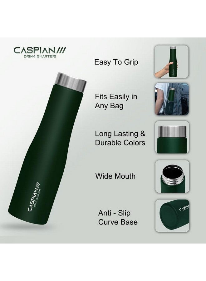 CASPIAN /// Aqua Stainless Steel Water Bottle (Green, 1 Litre)| Leak Proof Thunder for Fridge Home Office Travel School Kids Boys Girls Adults Sports Gym Yoga - Image 3