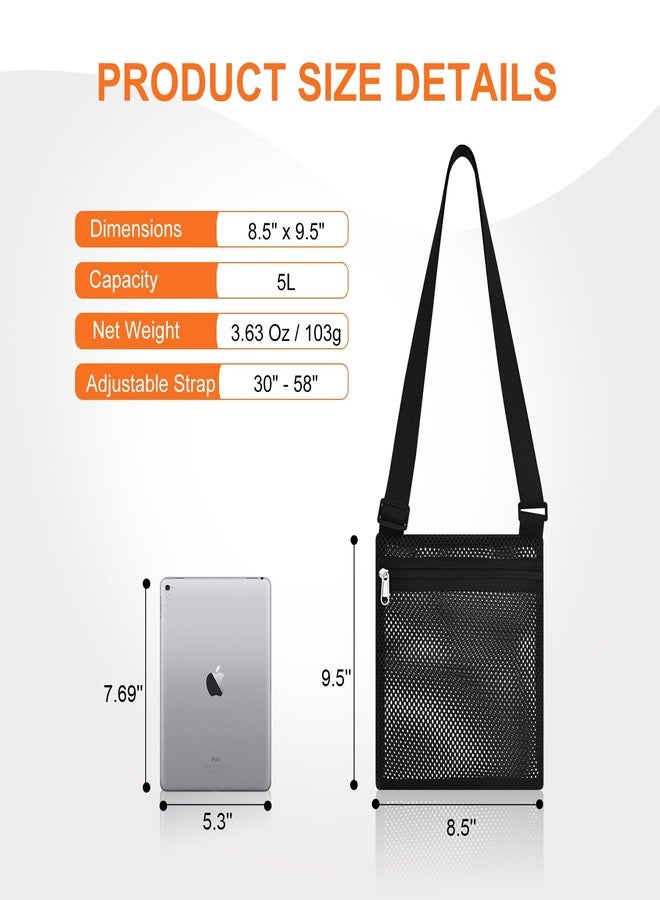 USPECLARE Heavy Duty Semi-Transparent Mesh Purse, See Through Mesh Crossbody Bag with Inner Pocket for Commuting, Swimming, Travel, Beach, Outdoor Sports - Image 3