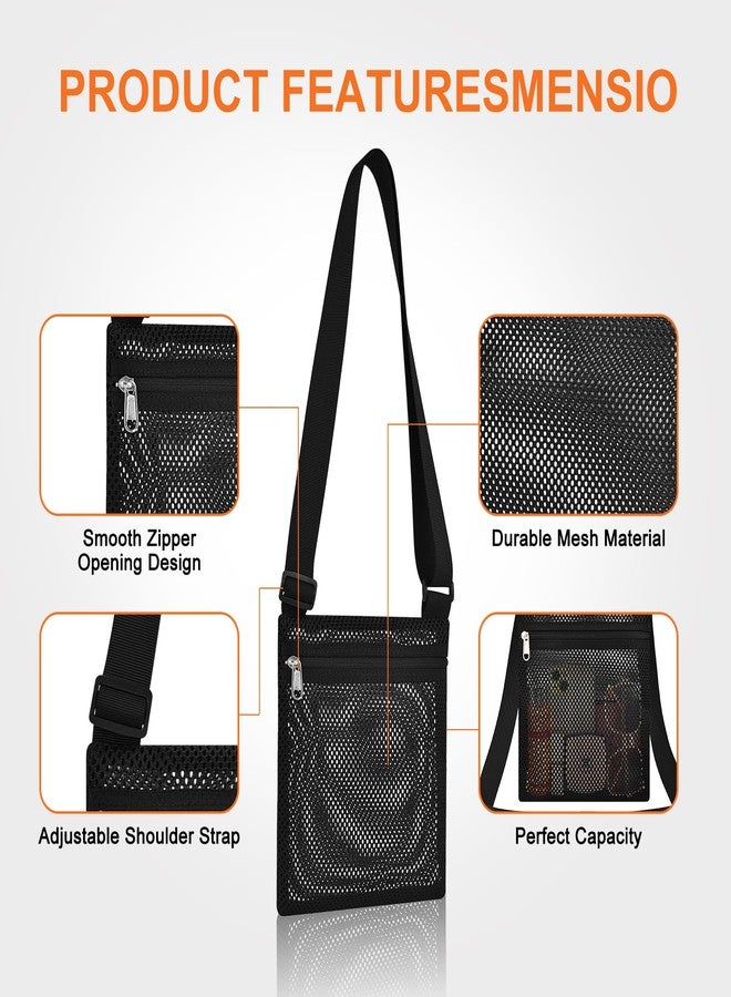 USPECLARE Heavy Duty Semi-Transparent Mesh Purse, See Through Mesh Crossbody Bag with Inner Pocket for Commuting, Swimming, Travel, Beach, Outdoor Sports - Image 4