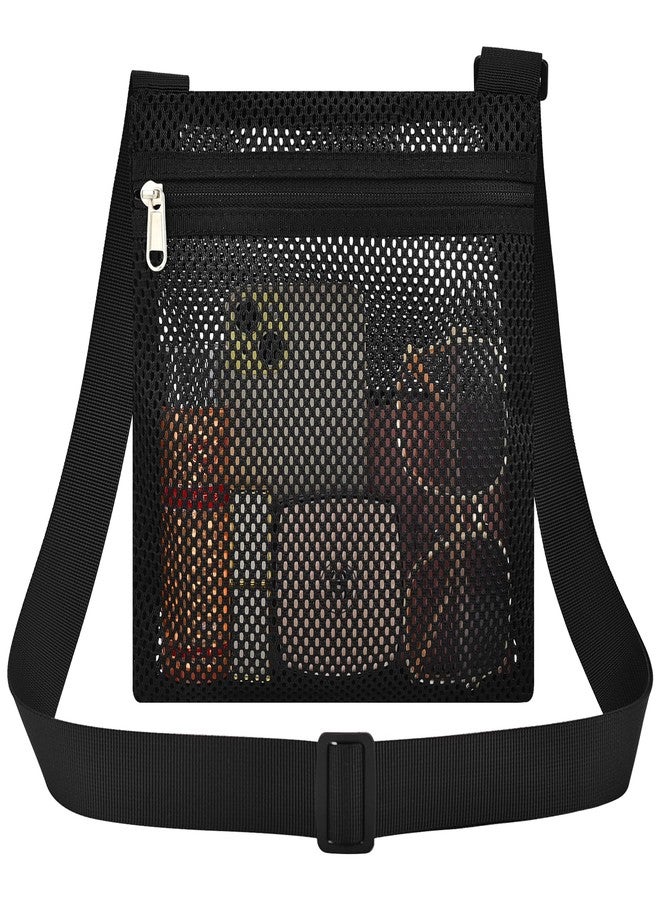 USPECLARE Heavy Duty Semi-Transparent Mesh Purse, See Through Mesh Crossbody Bag with Inner Pocket for Commuting, Swimming, Travel, Beach, Outdoor Sports - Image 1
