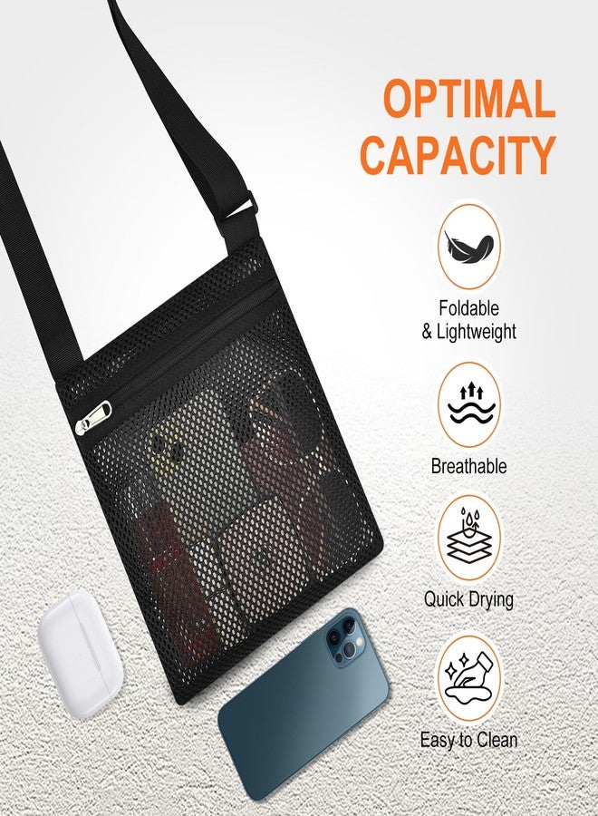 USPECLARE Heavy Duty Semi-Transparent Mesh Purse, See Through Mesh Crossbody Bag with Inner Pocket for Commuting, Swimming, Travel, Beach, Outdoor Sports - Image 5