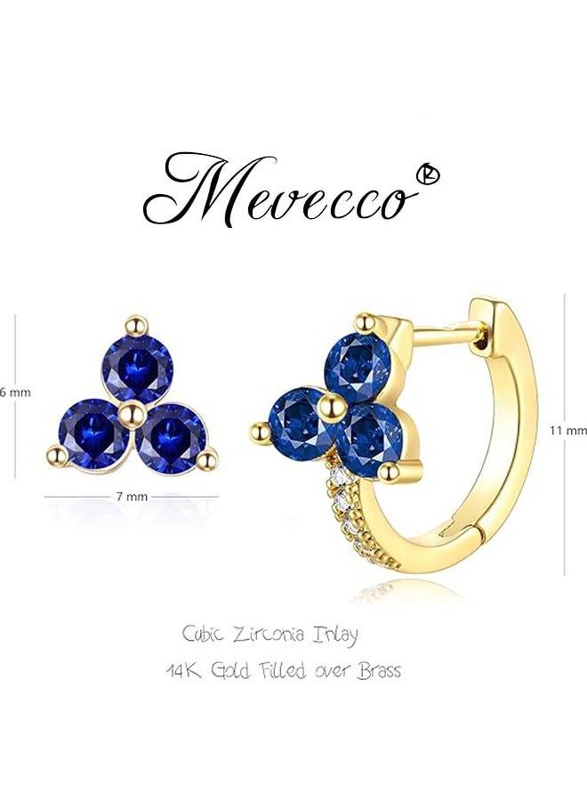 Mevecco Women Huggie Hoop Earrings Gold Ear Stud Cuff 14K Gold Filled Small Boho Beach Simple Delicate Handmade Hypoallergenic Jewelry Gift - Image 4