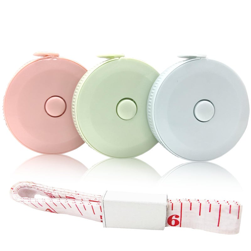 SmaringRobot Mini Retractable Tape Measure(3 Packs) + Soft Fabric Sewing Ruler(1 Pieces), Flexible, Pocket Size, Dual Sided, 150CM Tailor Measuring Tapes for Body Measurement Weight Loss Cloth Knitting Craft - Image 1