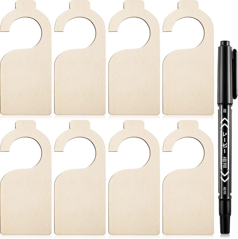 Patelai 25 Pieces Blank Wooden Clothing Rack Divider Closet Blank Organizers Hanger Separators Hanging Closet Divider with Marker Pen for Home Nursery Clothes - Image 1