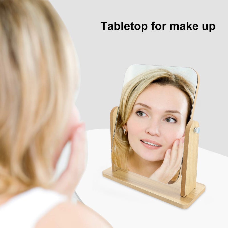 💄 مرآة مكياج دوارة مع قاعدة خش ة للاستخدام المنزلي - Image 5