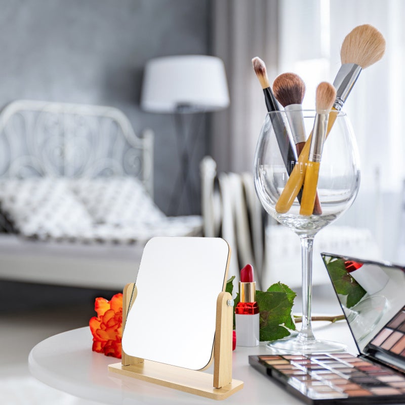 💄 مرآة مكياج دوارة مع قاعدة خش ة للاستخدام المنزلي - Image 4