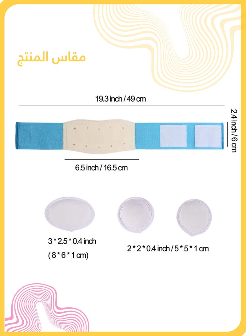 She&Little Baby Umbilical Hernia Belt, Adjustable Infant Belly Button Band, Soft Navel Truss Wrap with 3 Compression Pads, Newborn Abdominal Binder (Blue)  - Image 5