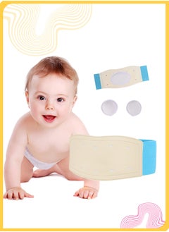 She&Little Baby Umbilical Hernia Belt, Adjustable Infant Belly Button Band, Soft Navel Truss Wrap with 3 Compression Pads, Newborn Abdominal Binder (Blue)  - Image 2