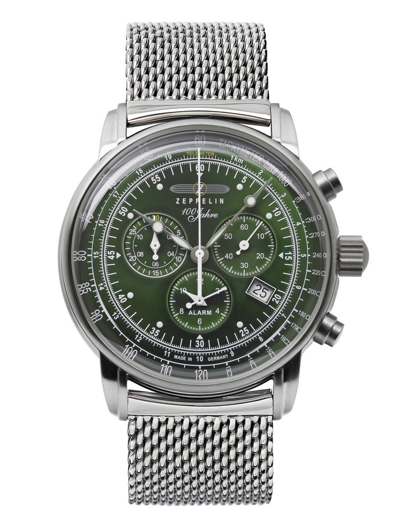 Zeppelin steel 100 Years Ed.1 Chronograph|Date Analog Dial Color Green Men'S Watch - 8680M4 - Image 4