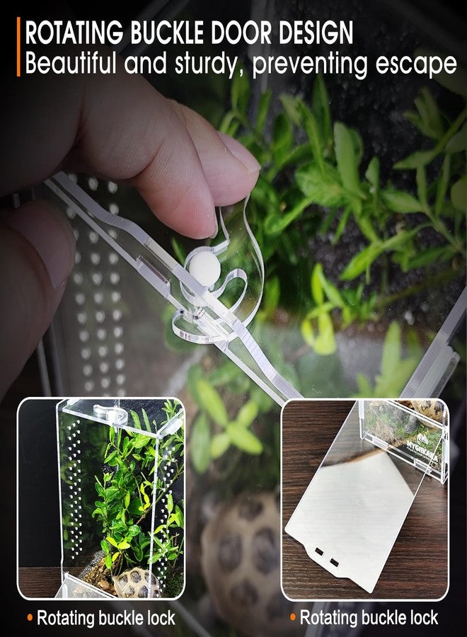 MYGIIKAKA Reptile Terrarium Aquarium Breeding Tank, 7.87" x 4.72" x 4.33" Acrylic Tarantula Enclosure Feeding Box Insect Habitat for Tarantula Spider Snake Lizard Hermit Crab Insect - Image 5