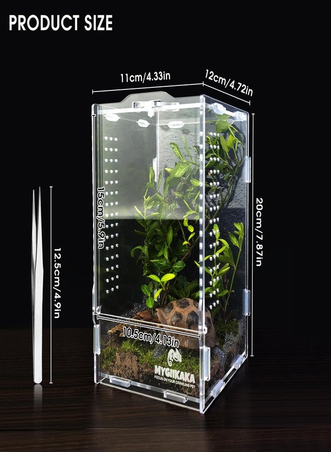 MYGIIKAKA Reptile Terrarium Aquarium Breeding Tank, 7.87" x 4.72" x 4.33" Acrylic Tarantula Enclosure Feeding Box Insect Habitat for Tarantula Spider Snake Lizard Hermit Crab Insect - Image 2