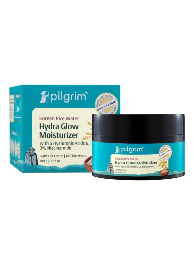 PILGRIM Korean Rice Water Hydra Glow Moisturizer 100Gm with 5 Hyaluronic Acids, 3% Niacinamide, 5 Ceramides | 5x Hydration & Instant Glass Skin | Oil-Free, Lightweight Gel | All SkinTypes | Women,Men - Image 2