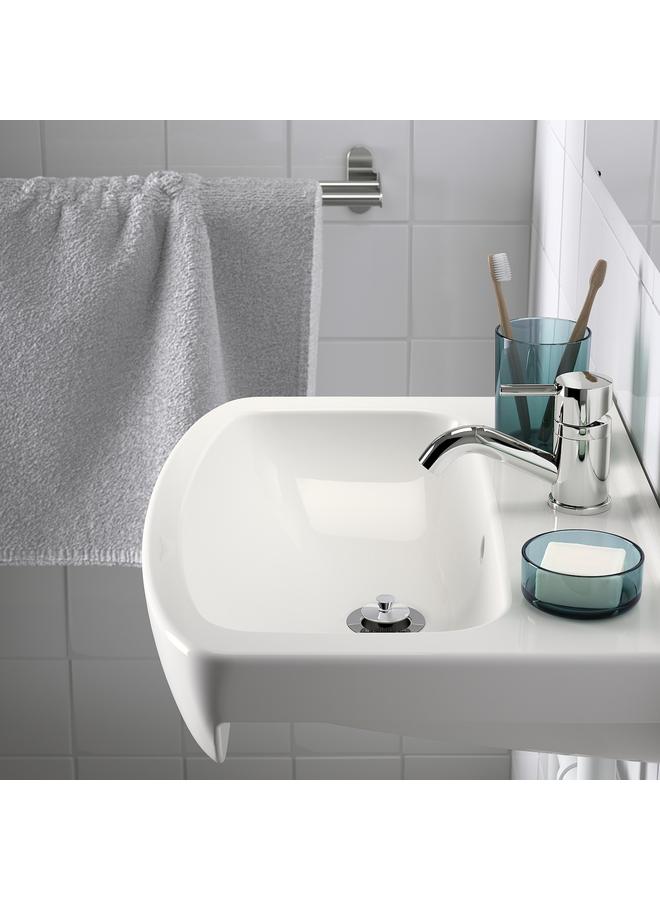 Zaboon Wash-basin with water trap, white, 54x40 cm - Image 2