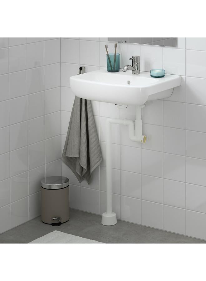 Zaboon Wash-basin with water trap, white, 54x40 cm - Image 3
