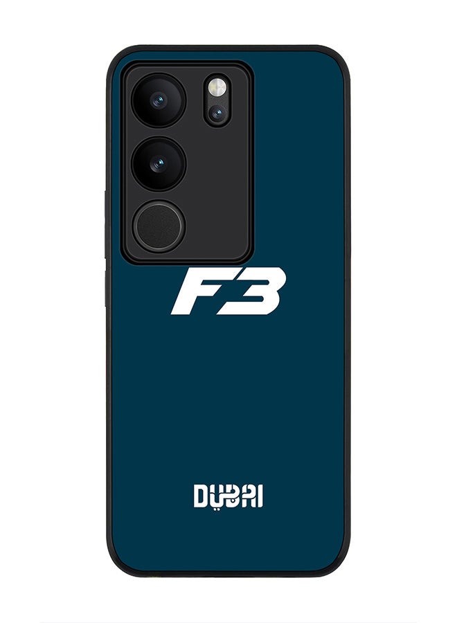 Stylizedd حافظة حواف سوداء متينة لهاتف Vivo V29 / Vivo V29 Pro / Vivo S17، تصميم رفيع وحواف مطاطية مرنة مضادة للسقوط - فاز3 دبي الأزرق - Image 1