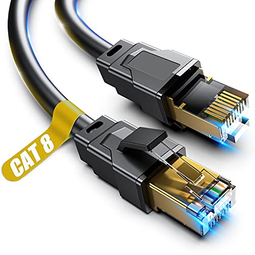 Vabogu Cat 8 Ethernet Cable, 1.5Ft 3Ft 6Ft 10Ft 15Ft 20Ft 30Ft 40Ft 50Ft 60Ft 100Ft Heavy Duty High Speed Internet Network Cable, Professional LAN Cable Shielded in Wall, Indoor&Outdoor, 1.5Ft - Image 1