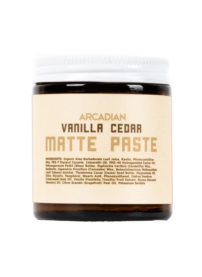 Arcadian Arcadian Grooming Vanilla Cedar Mens Hair Matte Paste Vegan 4 oz  - Image 1