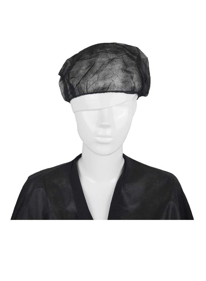 شبكة شعر بوفانت قابلة للتصرف للمطبخ والحمام والكافيتيريا والمطعم قبعة استحمام مرنة سوداء 100 قطعة - Image 2