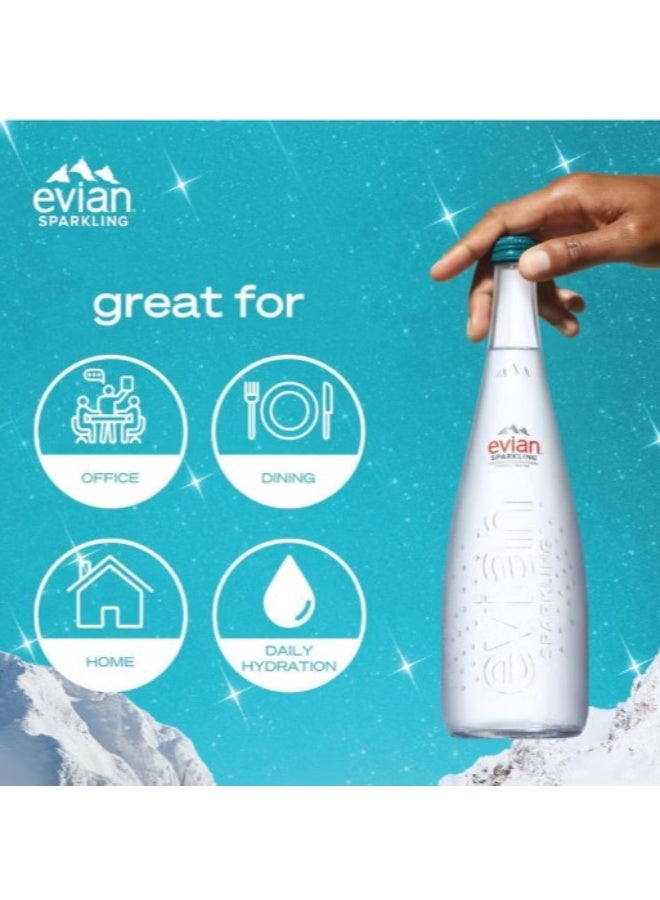 إيفيان Evian Natural Mineral Water Glass - 750ML (Pack of 12) Natural Pack of 12 - Image 4