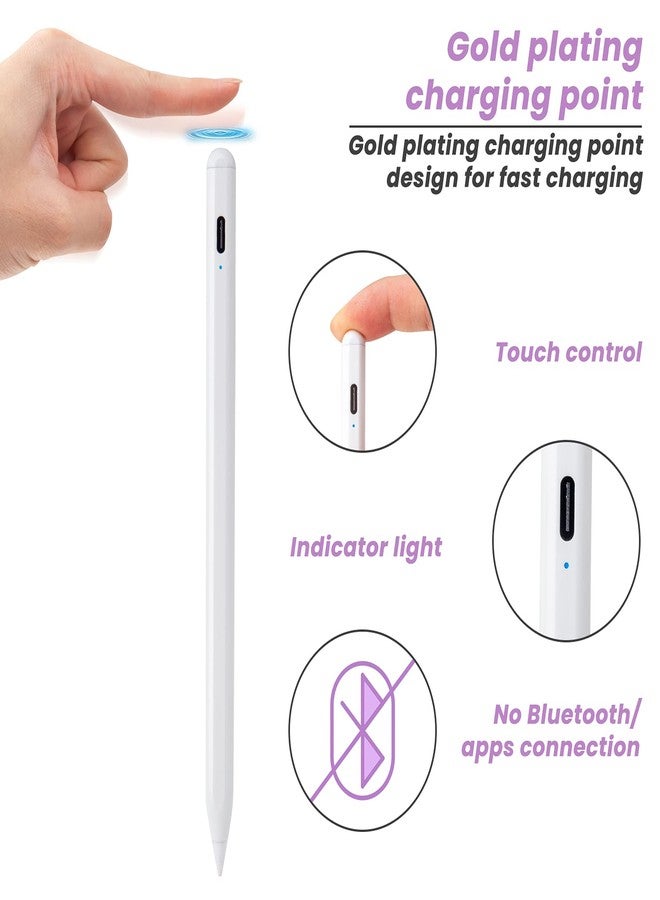 Edivia iPad A16 Pencil,Fast Charging Stylus Pen for iPad A16/11th/10th/9th/8th Generation Compatible with Apple Pencil 2nd Generation,Palm Rejection and Tilt Sensitive for Drawing Writing Note-Taking,White - Image 4