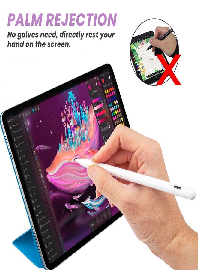 Edivia iPad A16 Pencil,Fast Charging Stylus Pen for iPad A16/11th/10th/9th/8th Generation Compatible with Apple Pencil 2nd Generation,Palm Rejection and Tilt Sensitive for Drawing Writing Note-Taking,White - Image 5