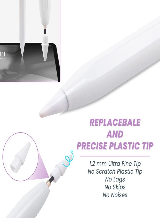 Edivia iPad A16 Pencil,Fast Charging Stylus Pen for iPad A16/11th/10th/9th/8th Generation Compatible with Apple Pencil 2nd Generation,Palm Rejection and Tilt Sensitive for Drawing Writing Note-Taking,White - Image 3