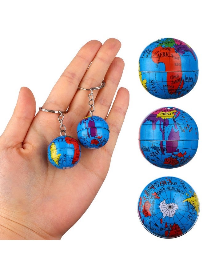 CoscosX 1" Globe Keychains Earth Globe Key Chains, 100 Pcs Mini Backpack Hook For Travelers,Ball Keyring Pendant For Bag&Belt Loop Accessory,Back To School Item,Arts And Crafts,Educational Tool,Party Favors  - Image 4