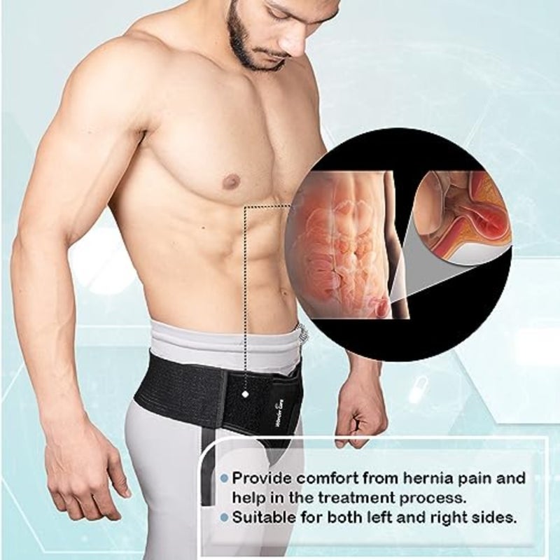 - Inguinal Hernia Support Belt Groin Truss Brace Post Surgery Hernia Pain Relief, Two Compression Pressure Foam Pads, Adjustable Elastic straps-A107 M - Image 2