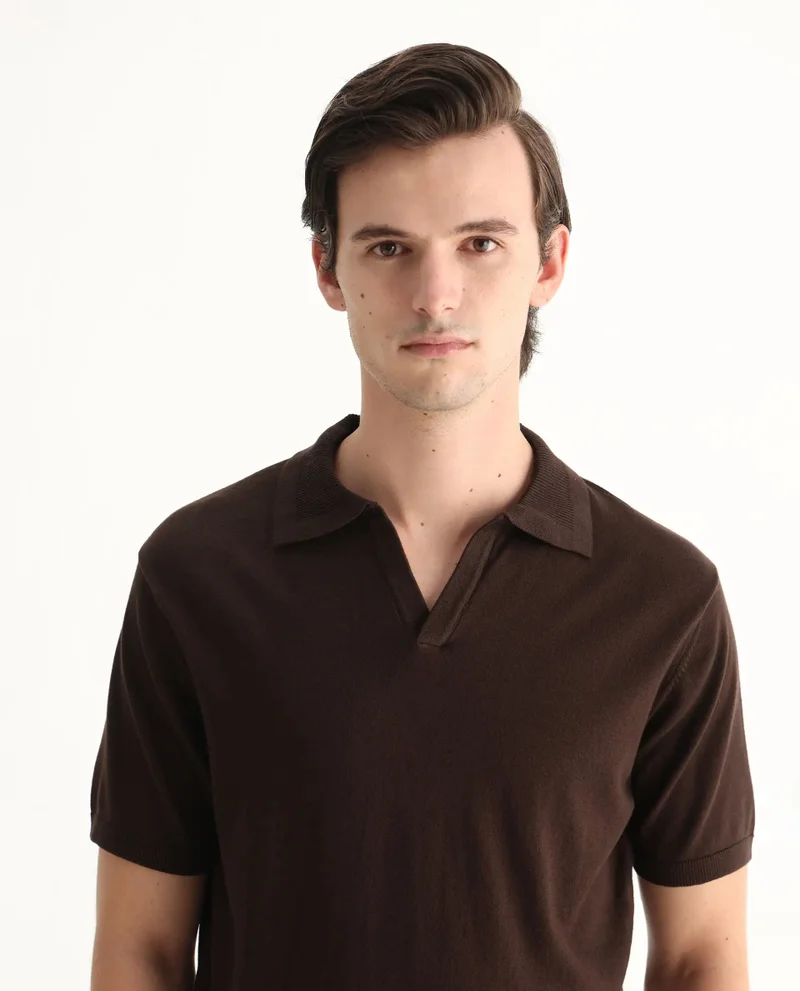 Rare Rabbit Men's Flat Knit Jacquard Collar Polo