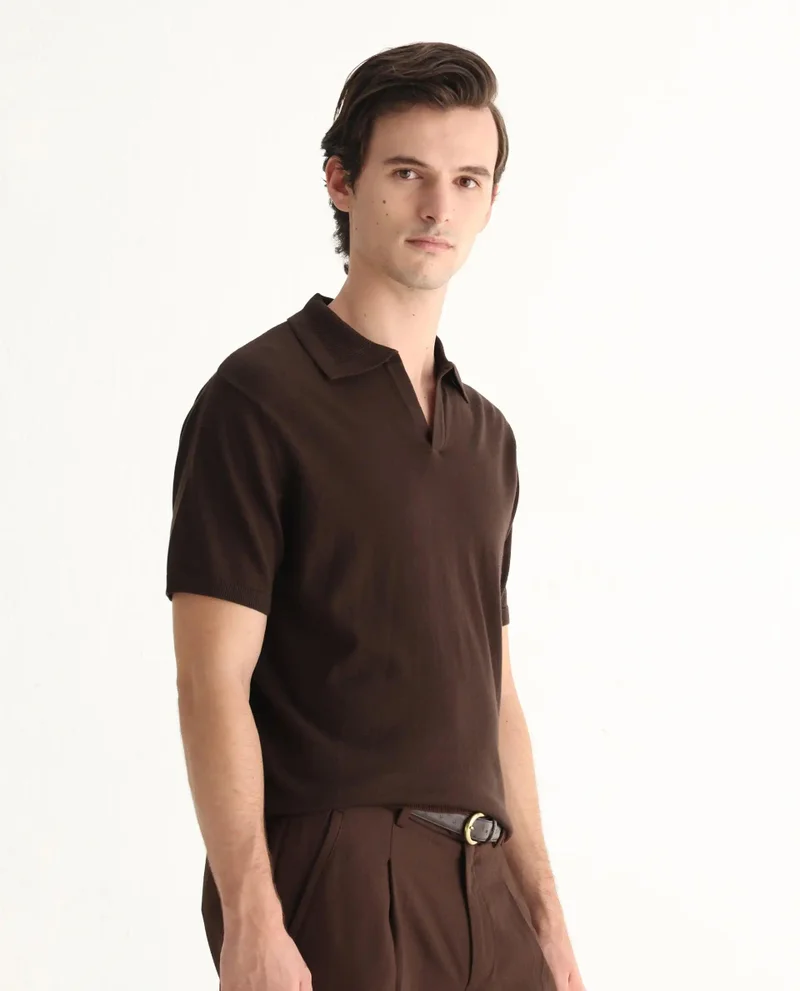 Rare Rabbit Men's Flat Knit Jacquard Collar Polo