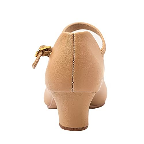 ARCLIBER Brown Character Shoes for Women Ankle Strap 1.55" Dance Heels for Ballroom Salsa Tango-10.5 - Image 5